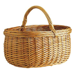 Panier en osier buff