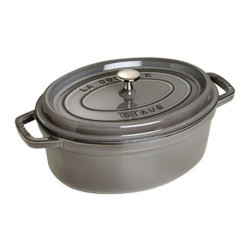 STAUB Cocotte en Fonte, Ovale, Ø 27 cm, 3,2 L, Gris Graphite