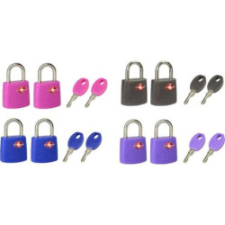 MASTER LOCK TSA Zahlenschloss Zuf.Farbe,3,8x2,3x1,1cm,2Stk
