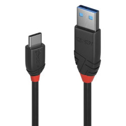 LINDY USB 3.1 Kabel Typ AC 3A Black Line MM 1m