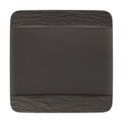 Assiette plate carré 28 cm noir - Manufacture Rock