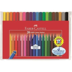 FABER-CASTELL Pochette 20 Feutres Grip Colour