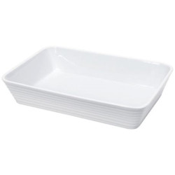 Plat à four rectangulaire 20 x 12 cm - Blanc