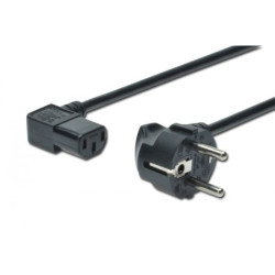 DIGITUS Kaltgeräteanschl Schuko 90- IEC C13 90 StBu 1.8m Polybeutel