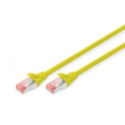 DIGITUS Patchkabel Cat6 SFTP 2xRJ45 0.5m gelb Hebelschutz Polybeutel