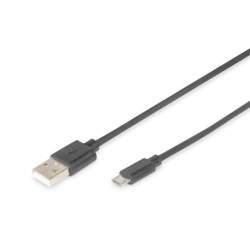 DIGITUS USB 2.0 Anschlusskabel 1,8m Typ A -micro  B St/St, schwarz