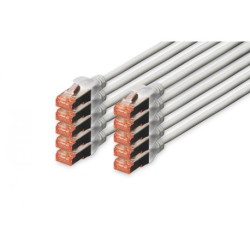 DIGITUS CAT 6 SFTP Patchkabel, 10 Stück, 0,25m, grau