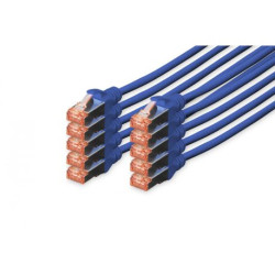 DIGITUS CAT 6 SFTP Patchkabel, 10 Stück, 2m, blau