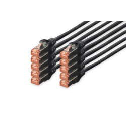Digitus DK-1644-020-BL-10 Patchkabel (10 Stück) RJ45-Stecker, Cat6, S/FTP, 2m, schwarz