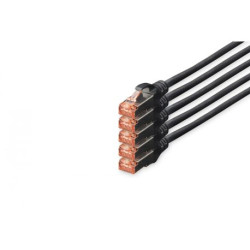 Digitus DK-1644-100-BL-5 Patchkabel RJ45-Stecker, Cat6, S/FTP, 10m, schwarz