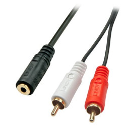 LINDY Audiokabel Stereo 3.5mm2xRCA FM 0.25m