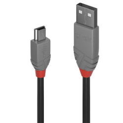 LINDY USB 2.0 Kabel Typ AMini-B Anthra Line MM 2m