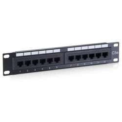 Equip Patchpanel 12x RJ45 Cat5e 10` UTP 1HE ISDN schwarz