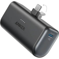 Anker Nano Power Bank 5,000mAh, 22.5W, schwarz, integrierter USB-C-Anschluß
