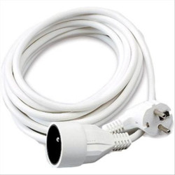 Rallonge électrique (2 P+T) M/F - 3 x 1.5mm² -16A - 3680W - blanche - 5