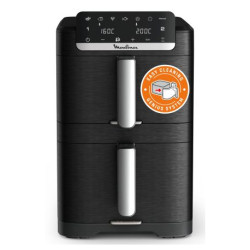 Moulinex EZ7568F0 friteuse Double 10 L Autonome 2700 W Friteuse d’air chaud Noir