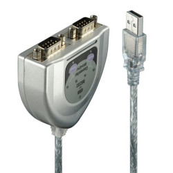 LINDY - Convertisseur de Port Série USB vers 2 RS232 avec Câble Adaptateur de 0.6 m, Chipset FTDI pour Les