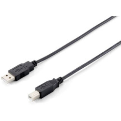 Equip USB Kabel 2.0 A-B StSt 3.0m schwarz Polybeutel